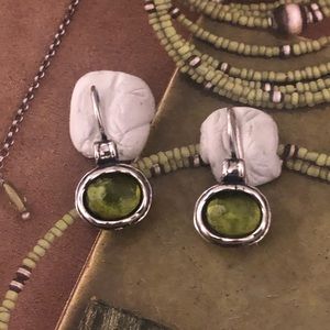 Silpada Sterling Silver  green stones earrings